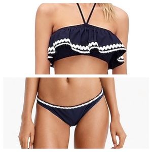 J. Crew Bandeau ruffle bikini with rickrack
Color: NAVY
Size: SMALL